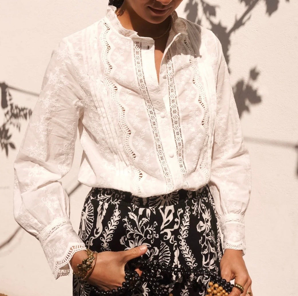 Chemise Blanche Broderie