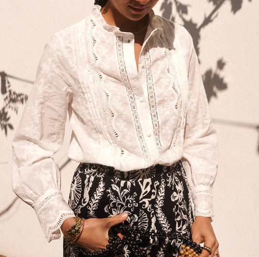Chemise Blanche Broderie