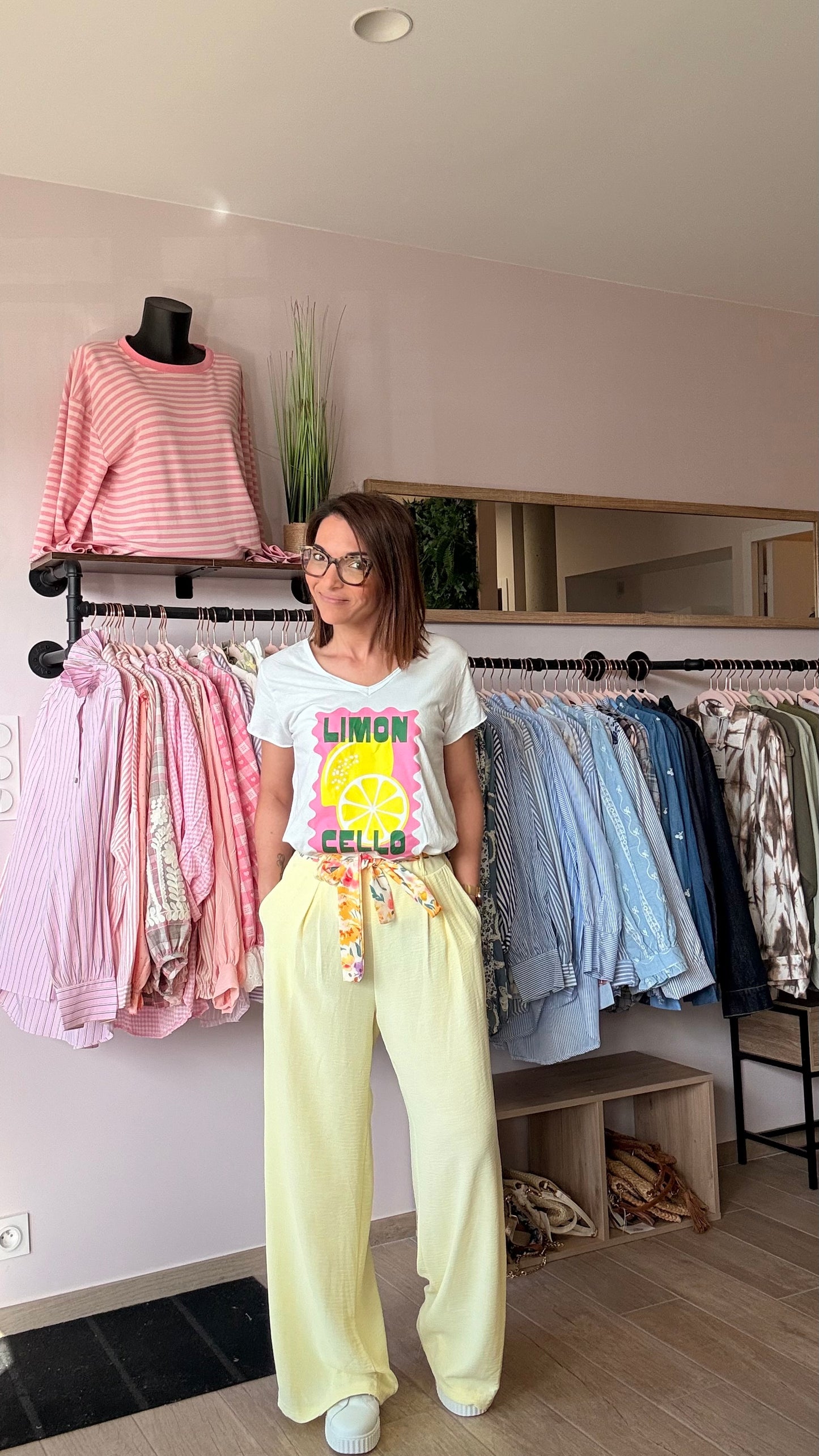 Pantalon Fluide Jaune