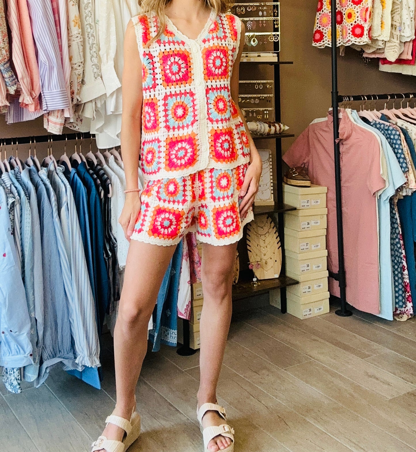 Ensemble crochet Orange