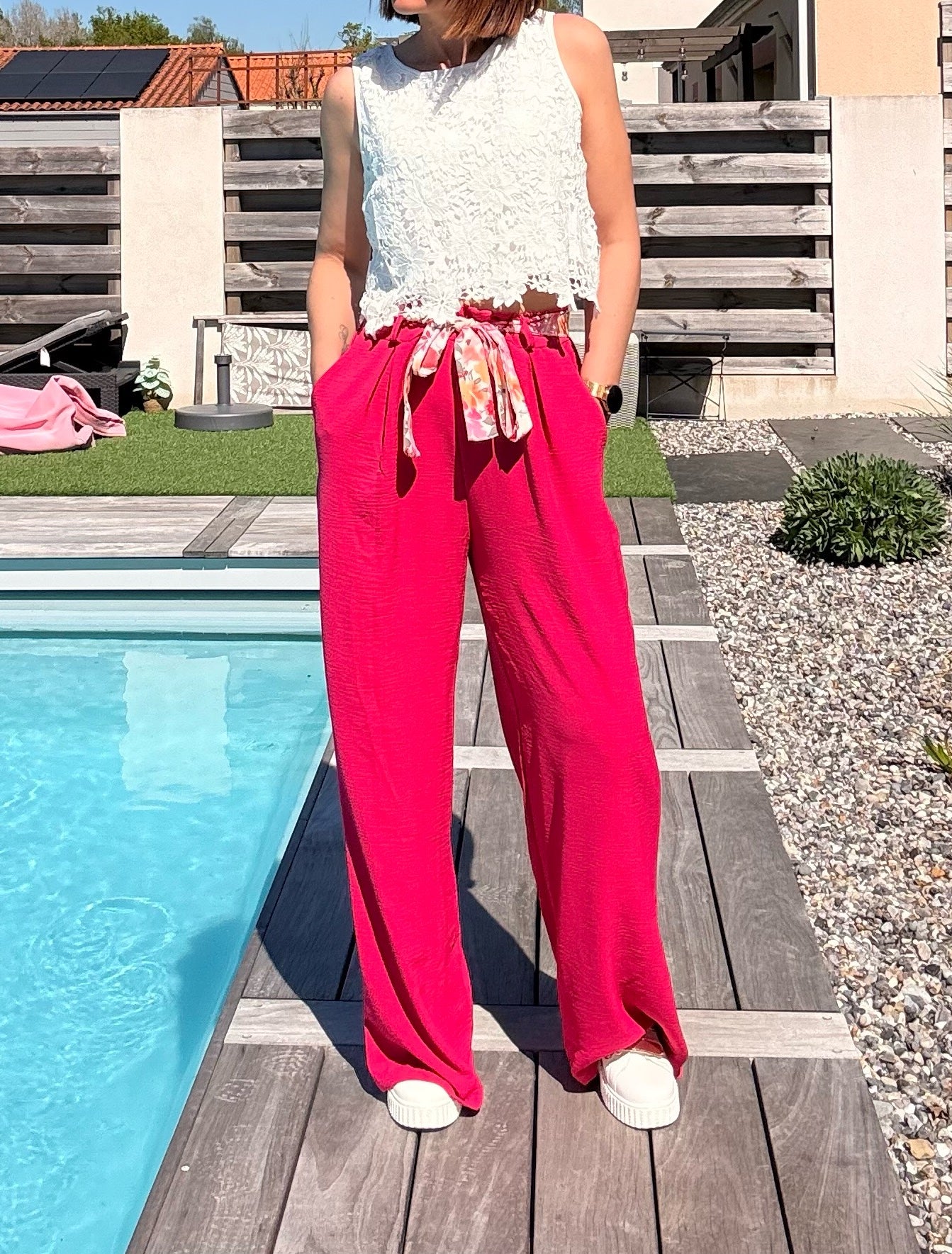 Pantalon Fluide Rose