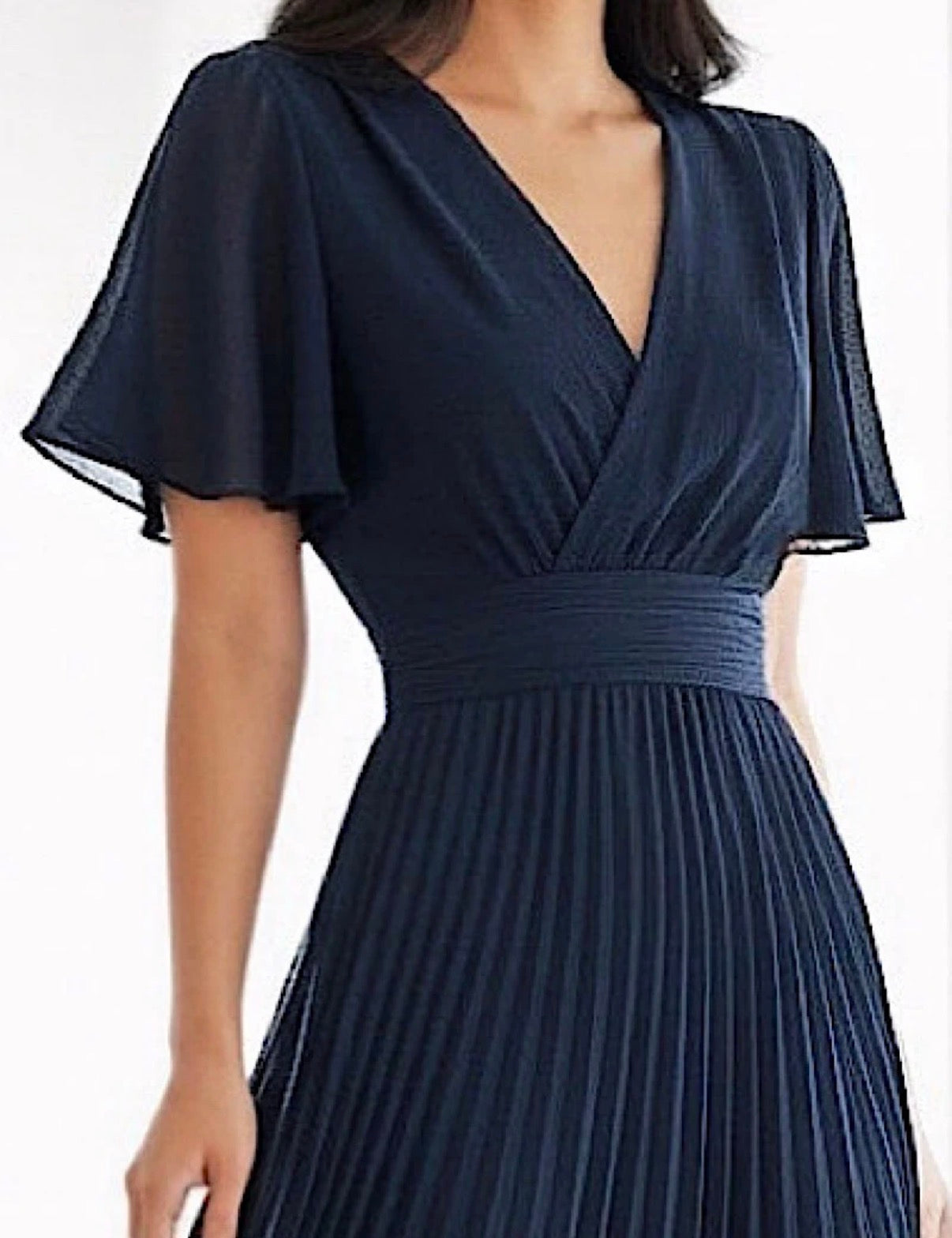Robe Croisée/Plissée Marine