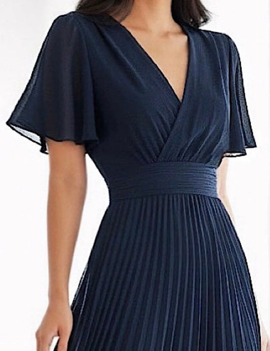 Robe Croisée/Plissée Marine