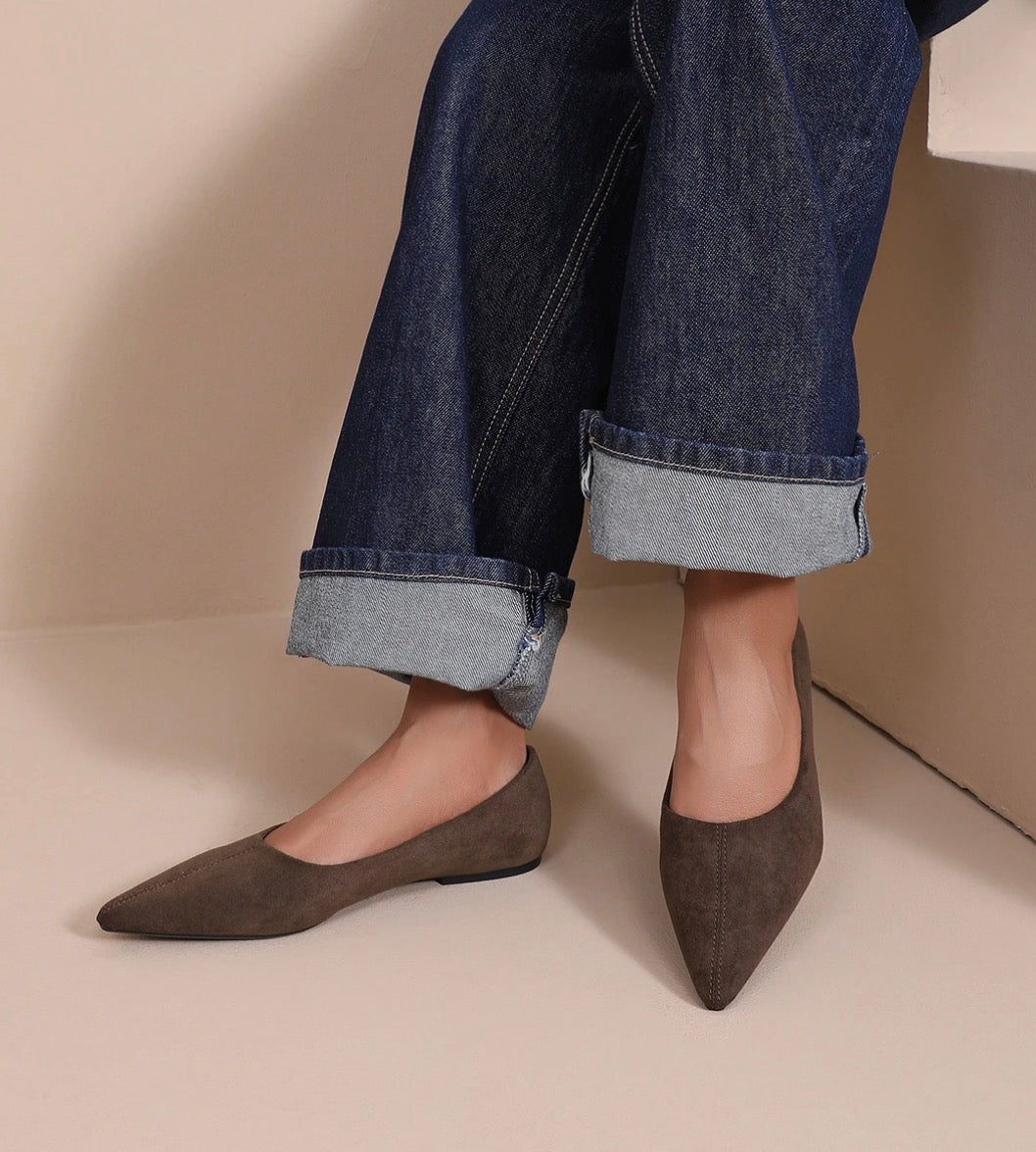 Ballerine pointue Marron