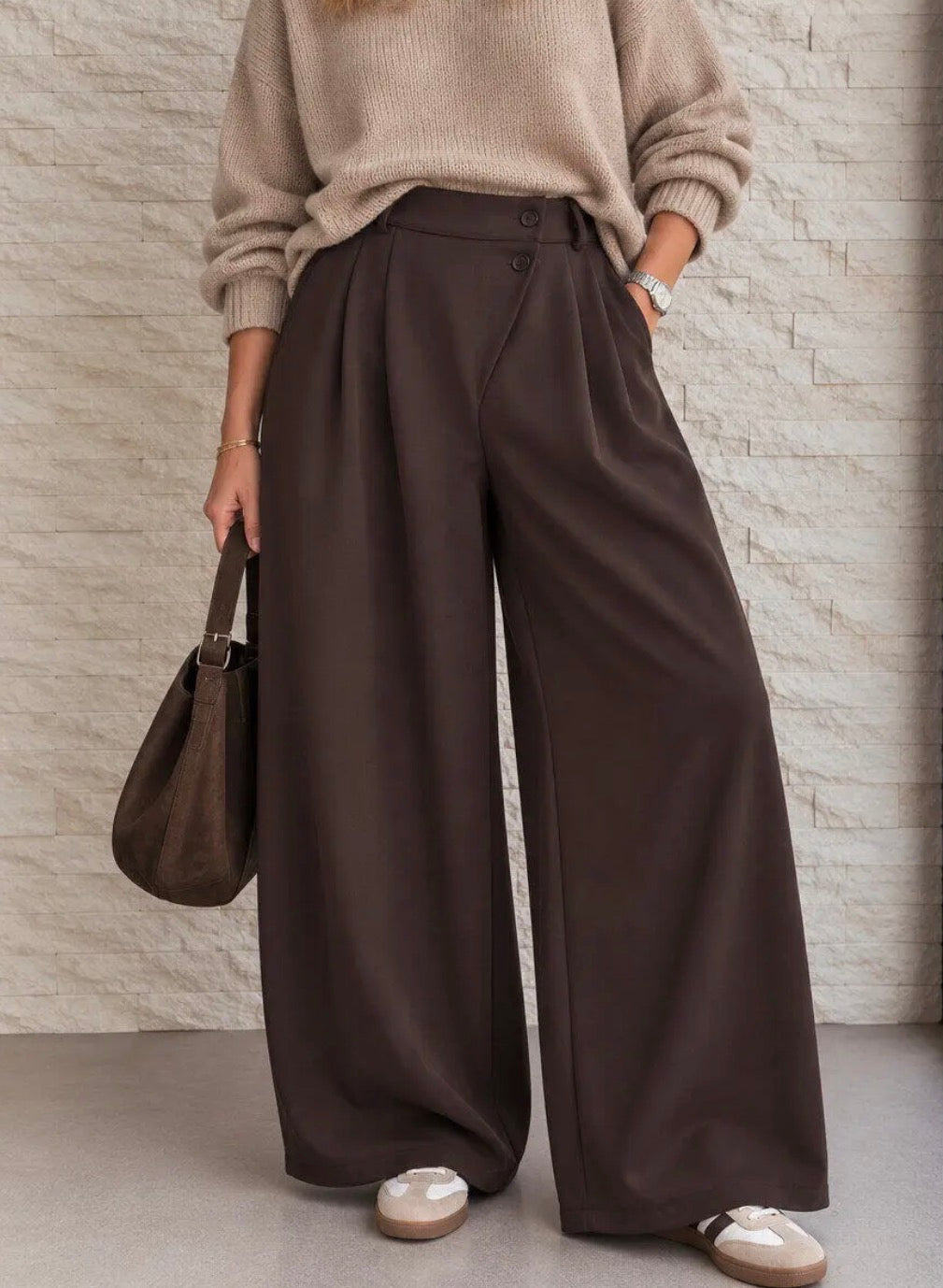 Pantalon tailleur Marron