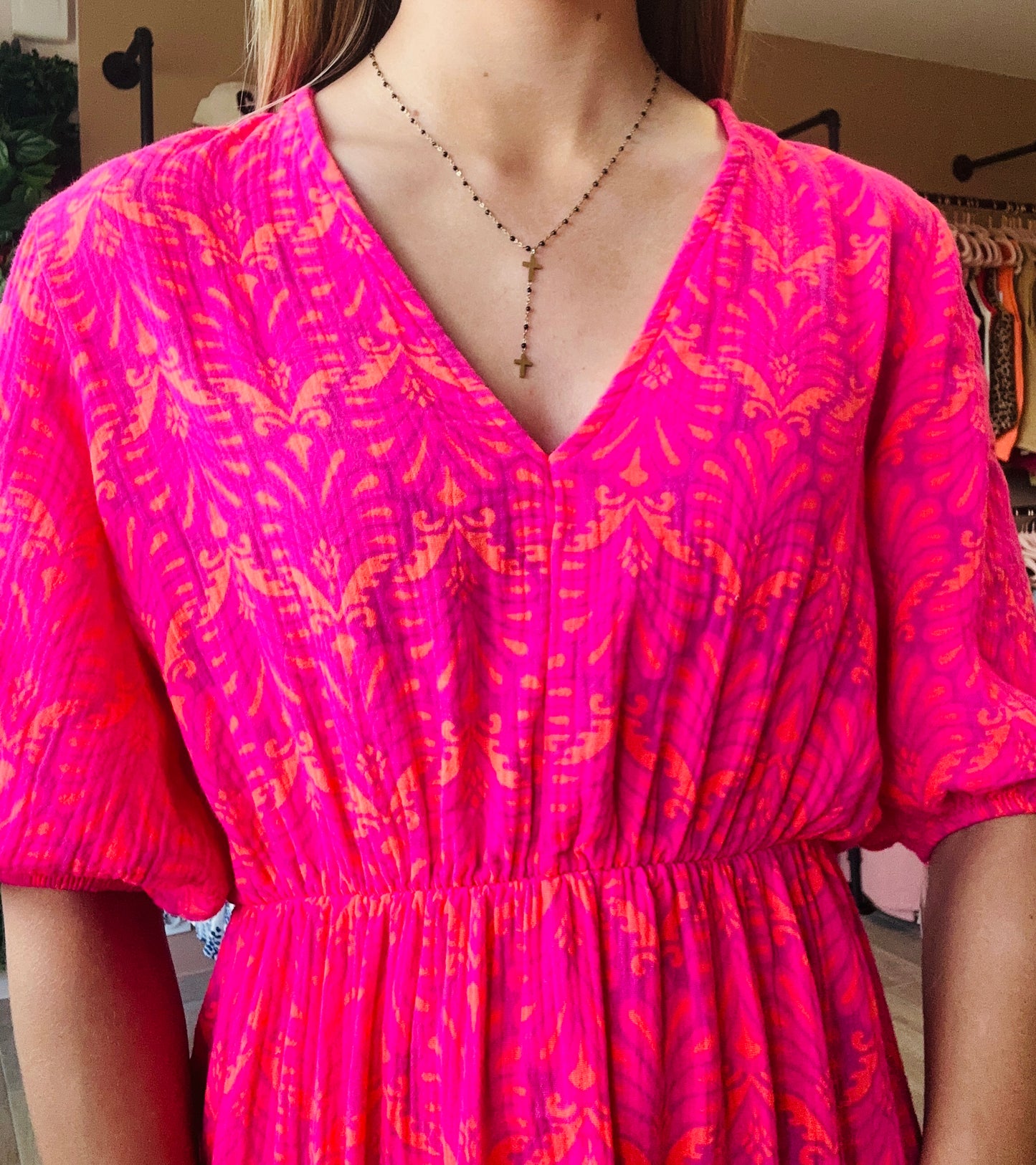 Robe Gaze de coton Bohème Fushia
