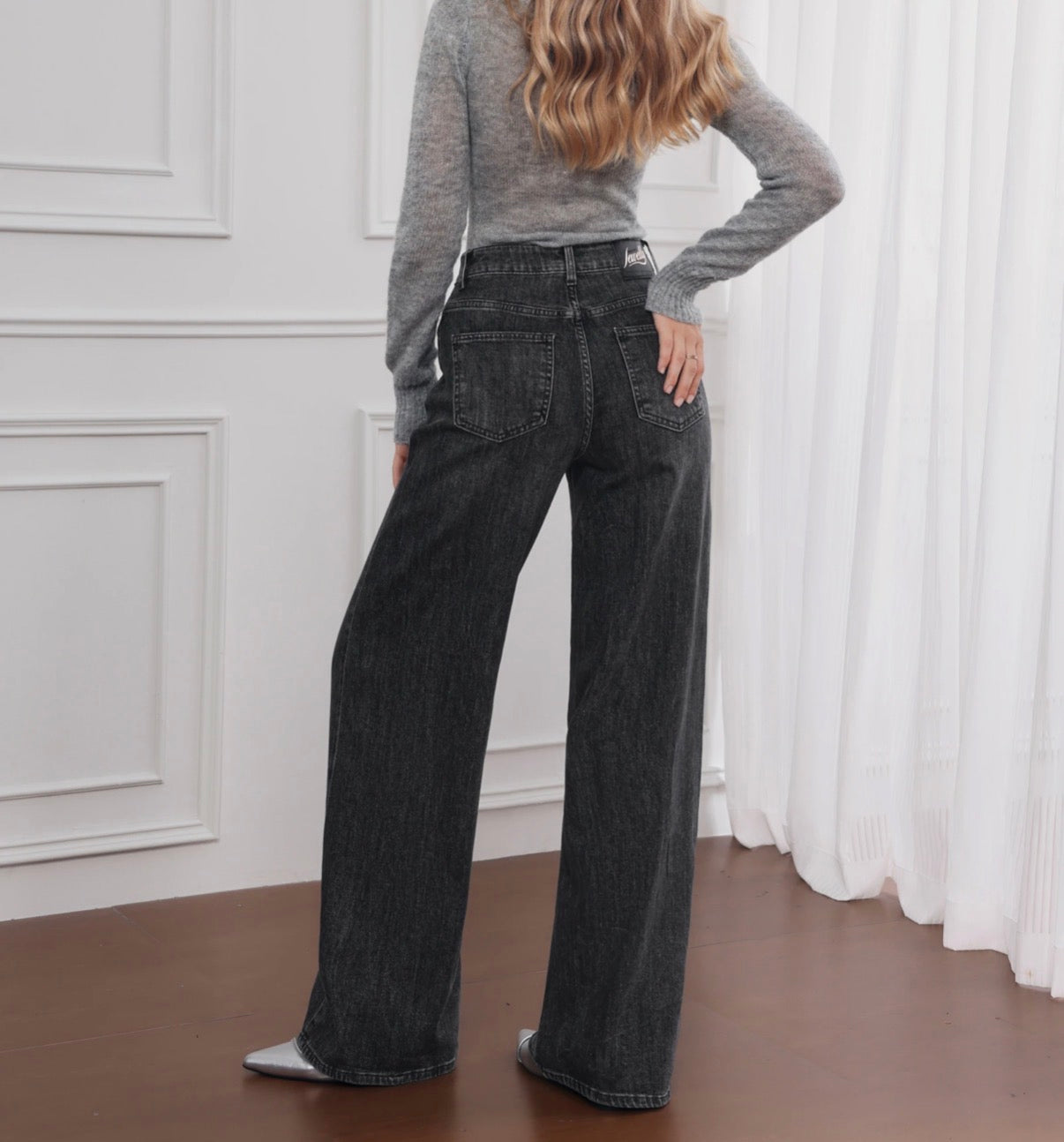 Jean Wideleg Gris foncé