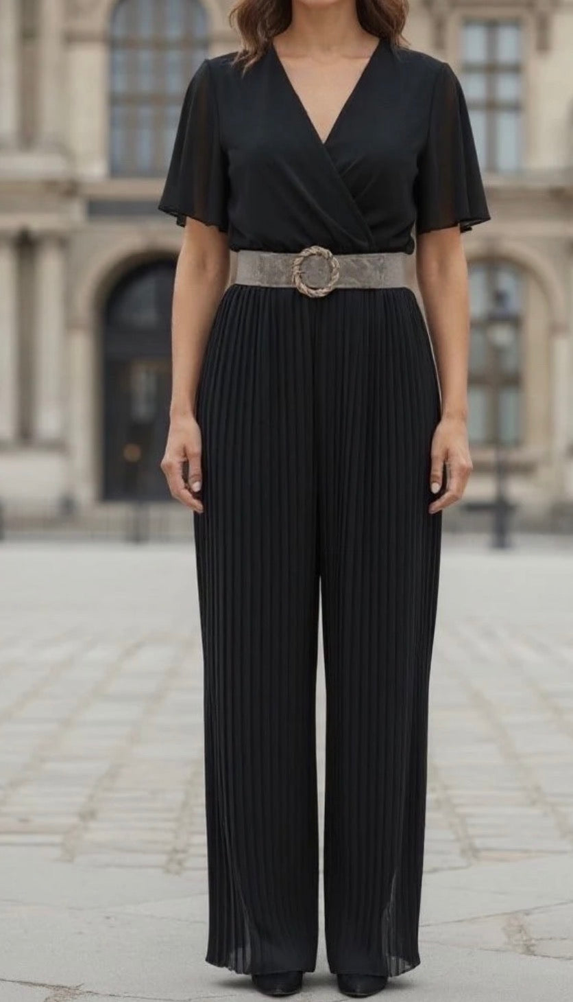 Combi pantalon plissée Noir