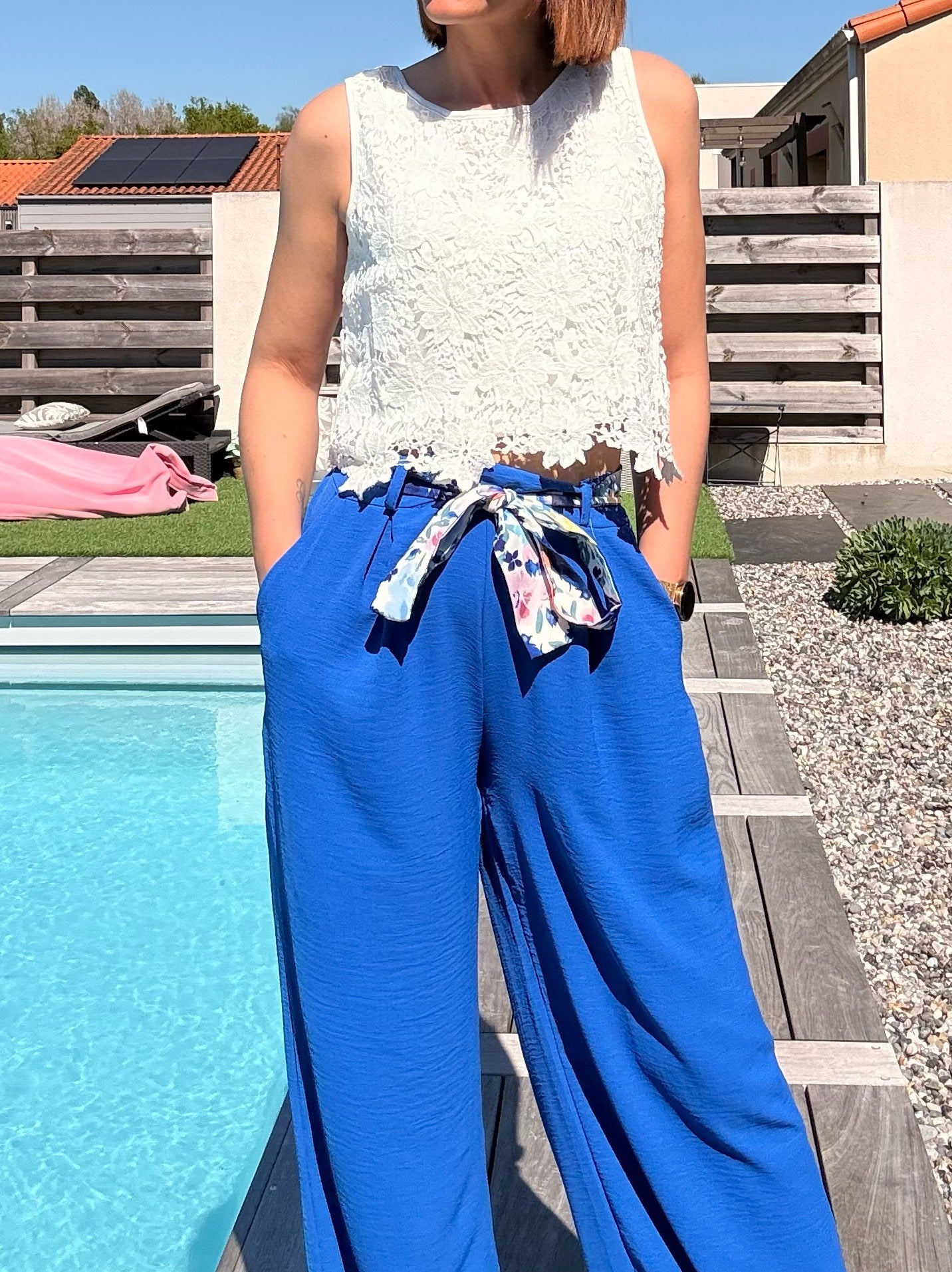 Pantalon Fluide Bleu Roi