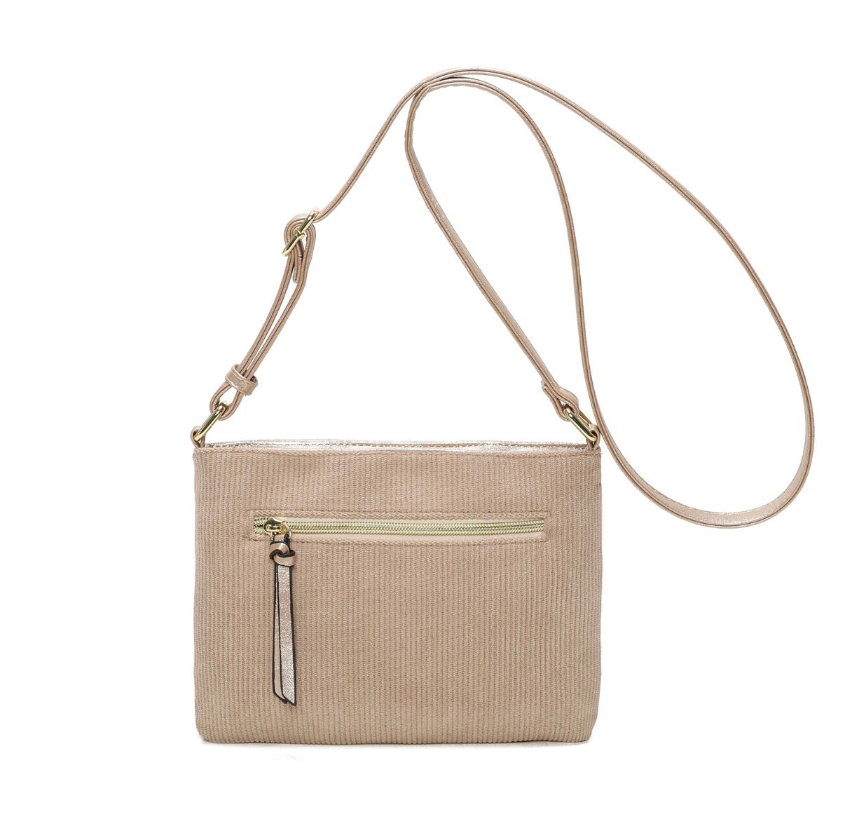 Pochette bi-matière Beige