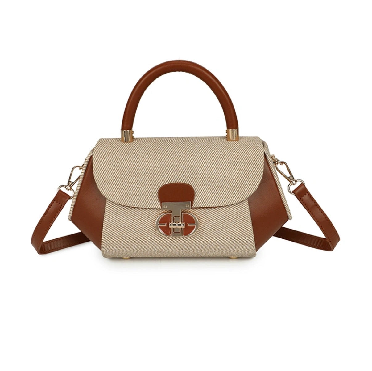 Sac bandoulière Marron/Beige