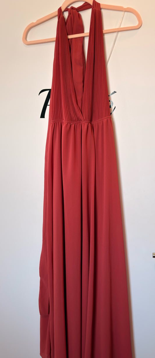 Robe dos nu Plissée Vieux Rose