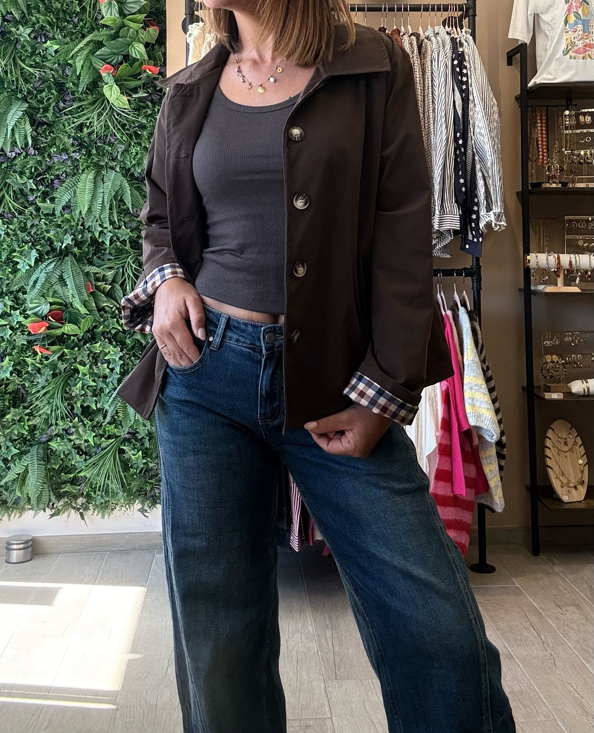 Trench Court Marron/Vichy