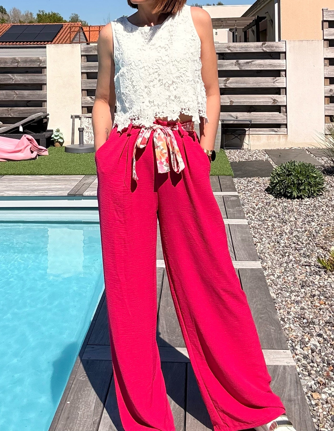 Pantalon Fluide Rose