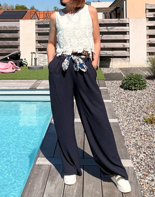 Pantalon Fluide Marine