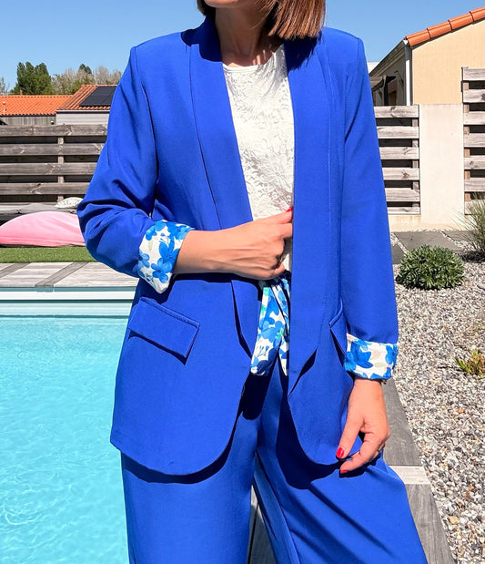 Blazer Bleu/Fleuri