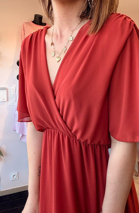 Robe longue fluide Terracotta
