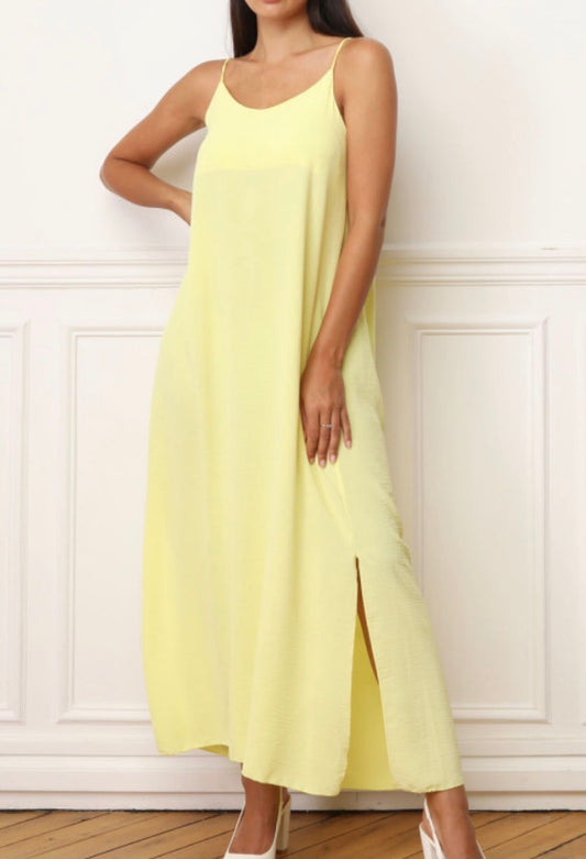 Robe longue Croisé Jaune