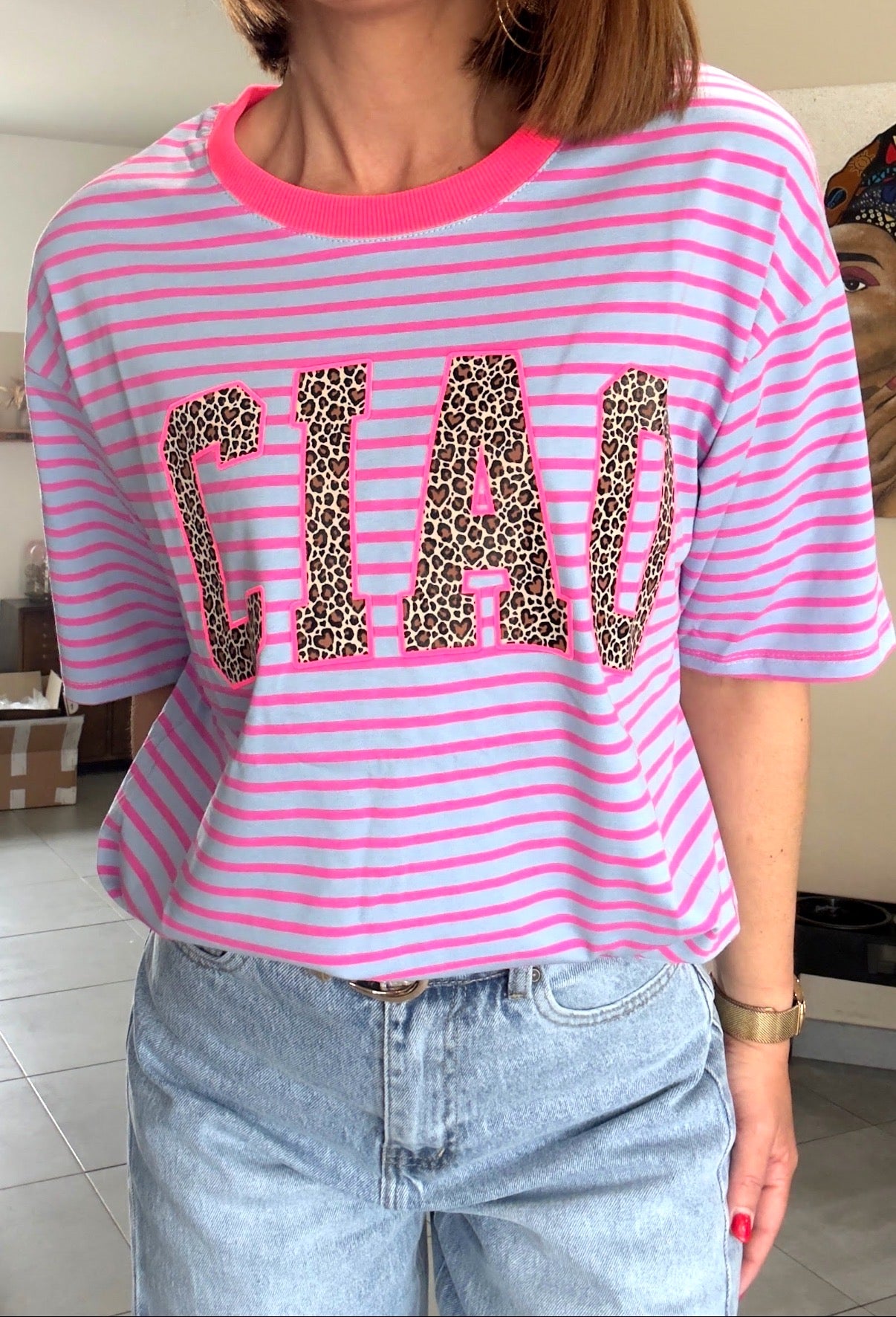 Tee Shirt Rayé Bleu CIAO