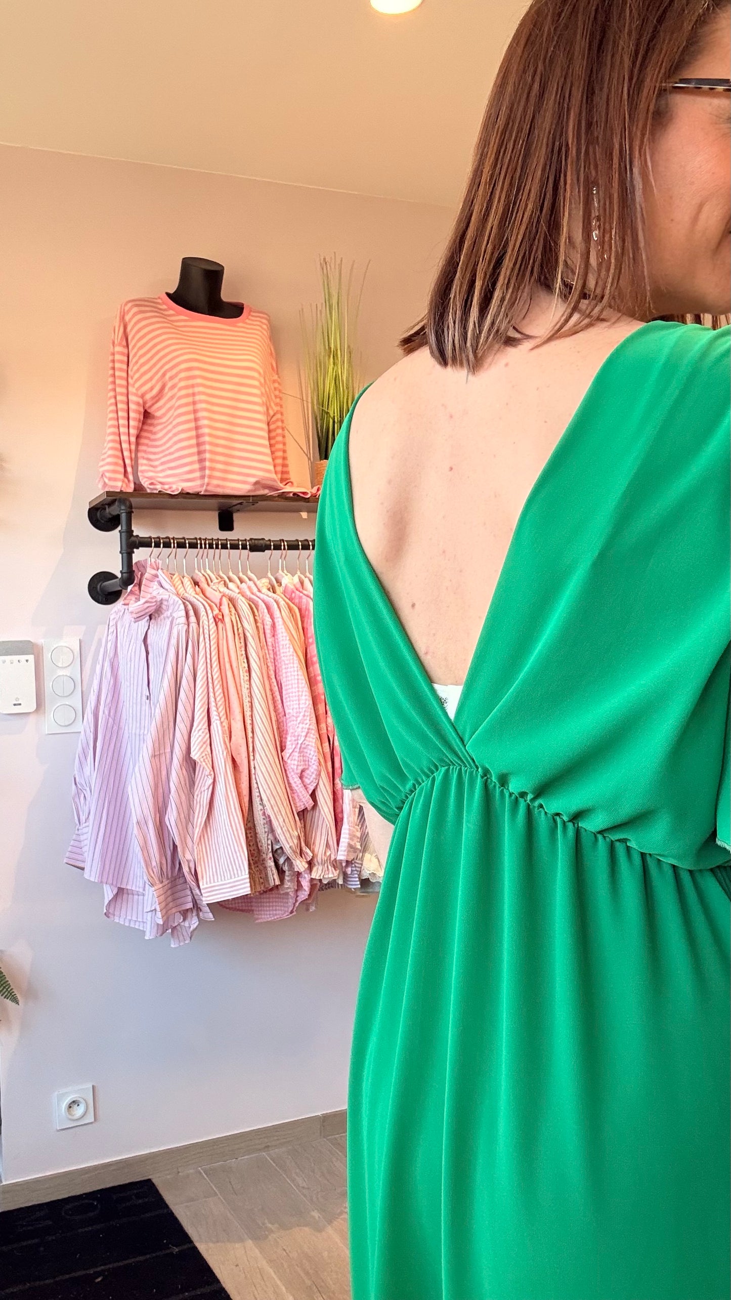 Robe longue fluide Vert