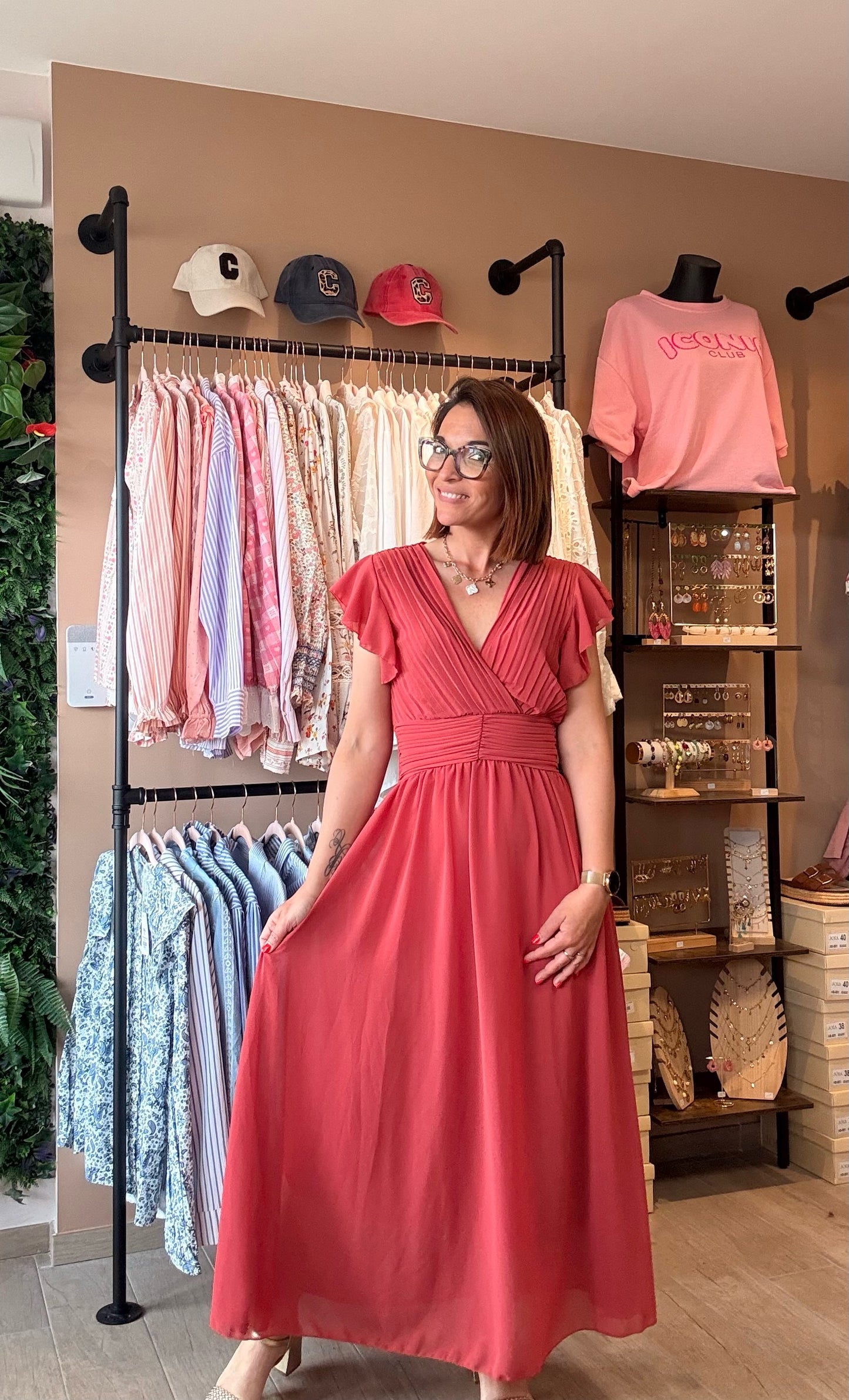Robe Haut plissée Vieux rose