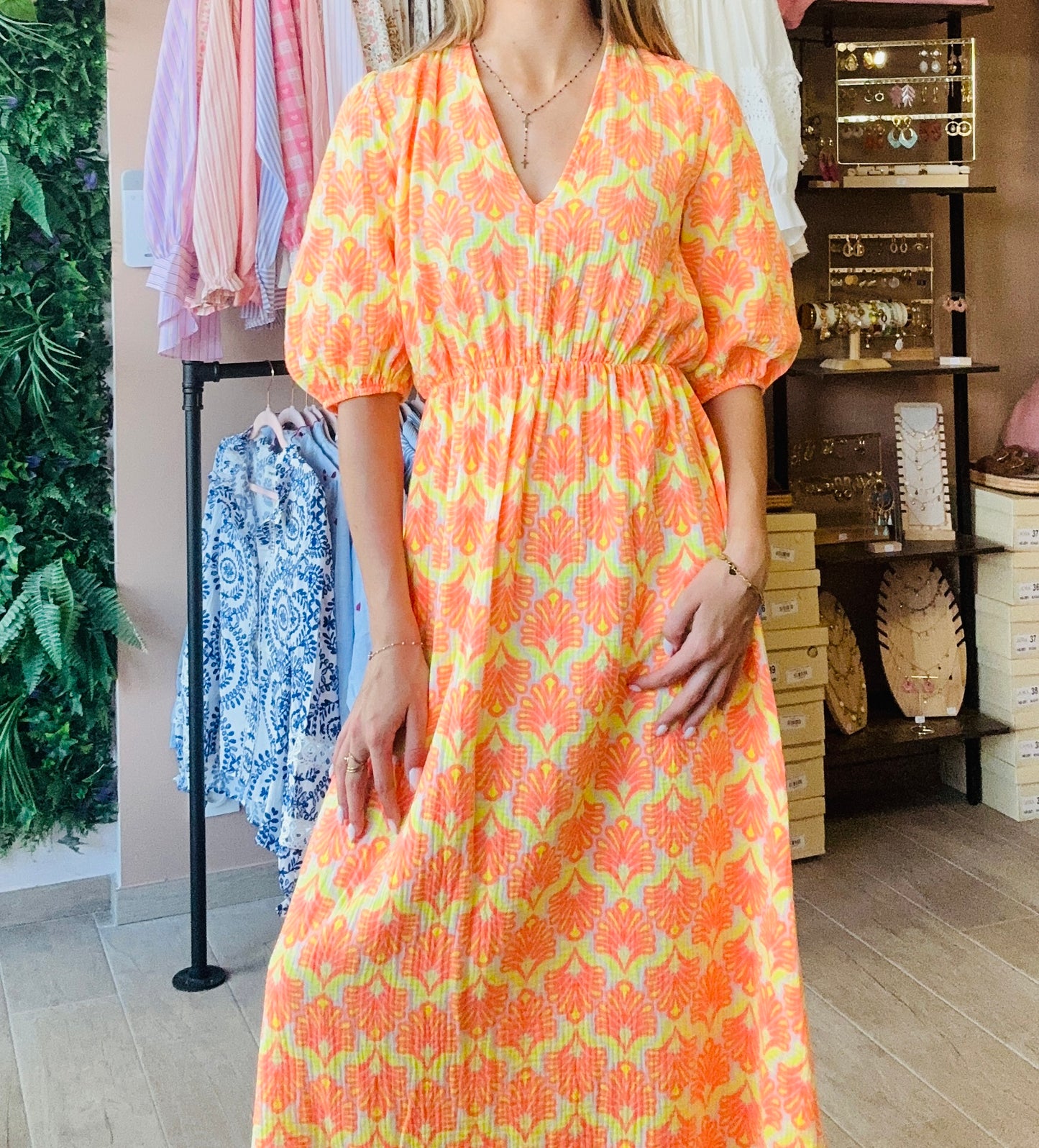 Robe Gaze de coton Bohème Orange