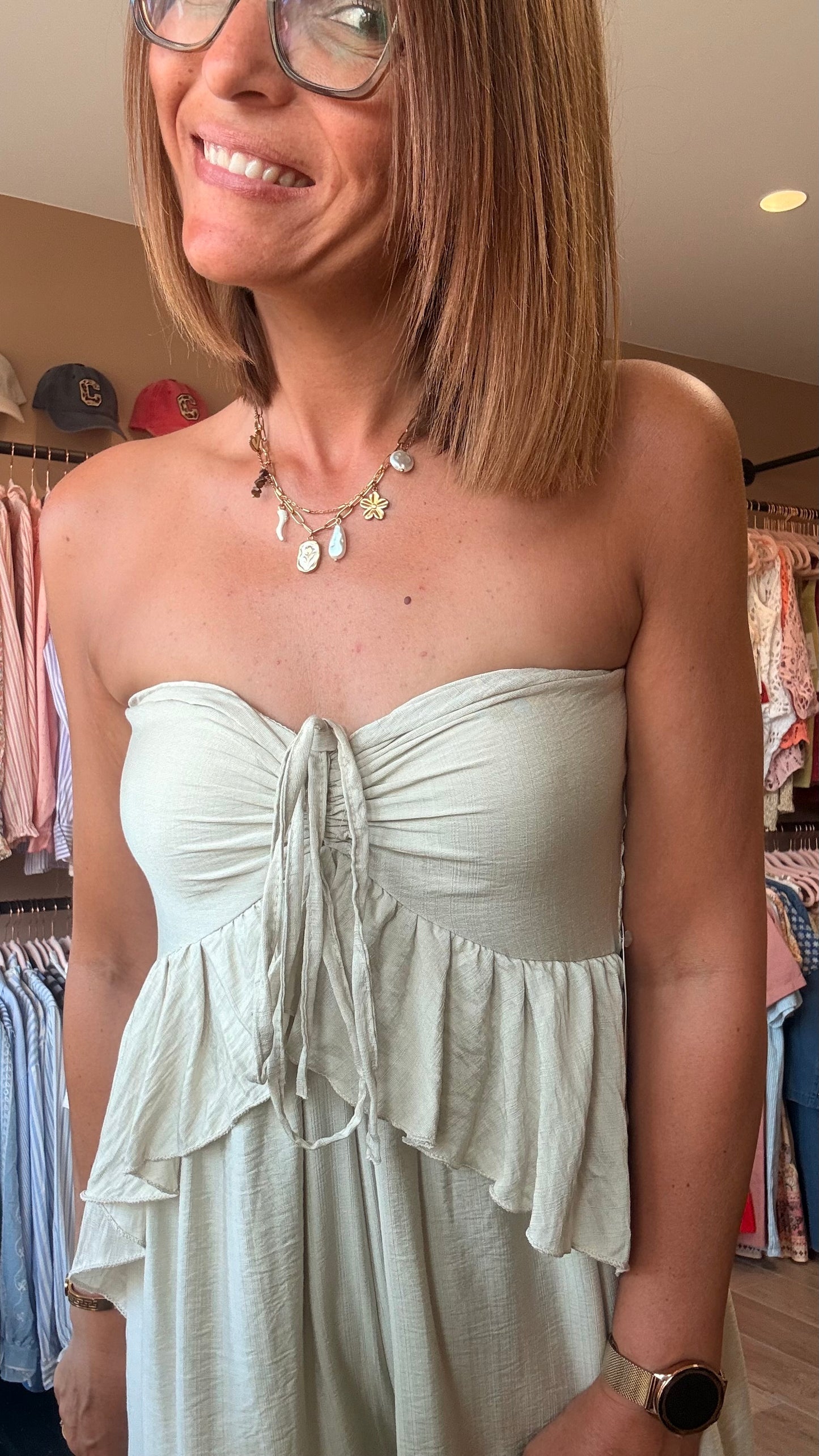 Combi-pantalon Bustier Beige