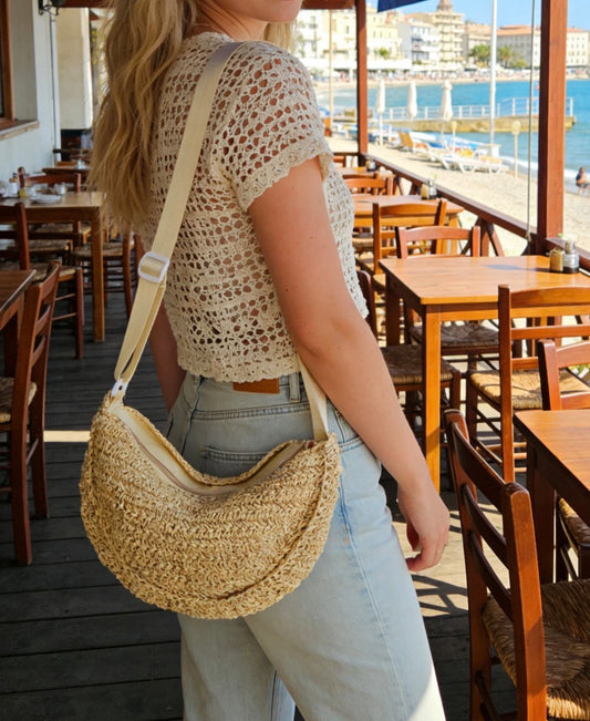 Sac Banane Lurex Beige