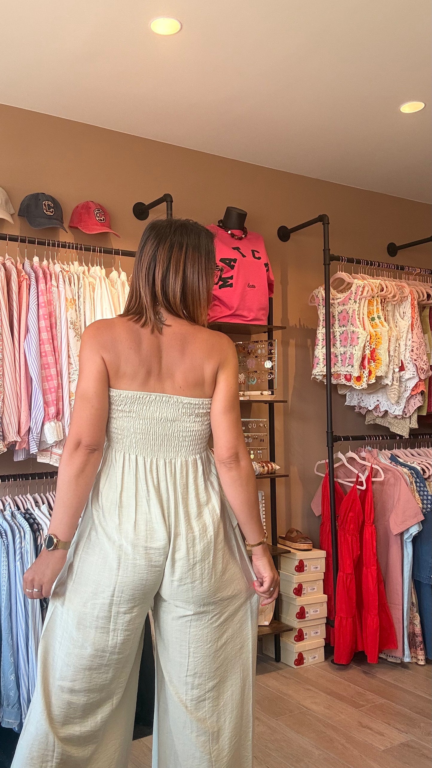 Combi-pantalon Bustier Beige
