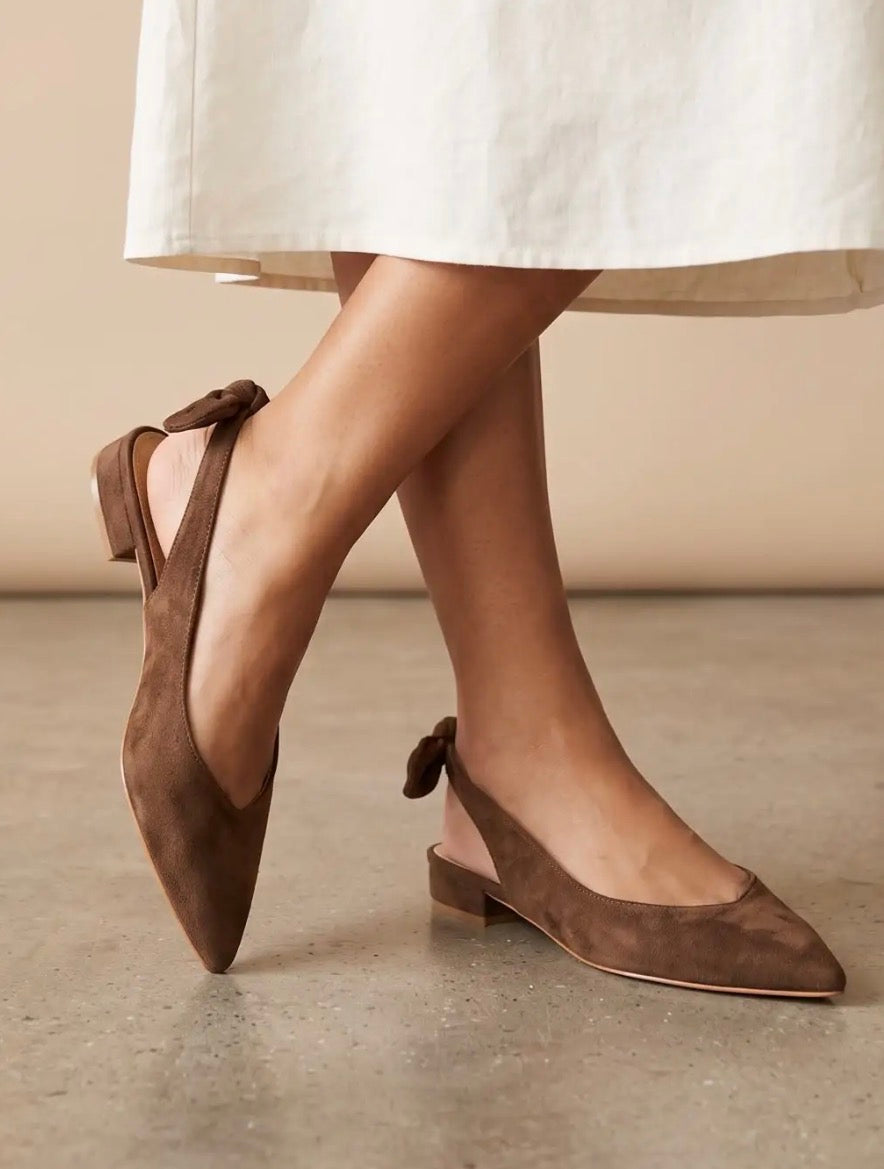 Escarpin plat Marron