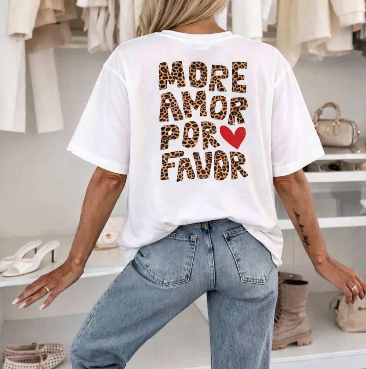 Tee Shirt More Amor Léopard