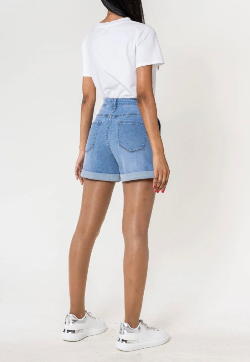 Short Jean Boutons dorés