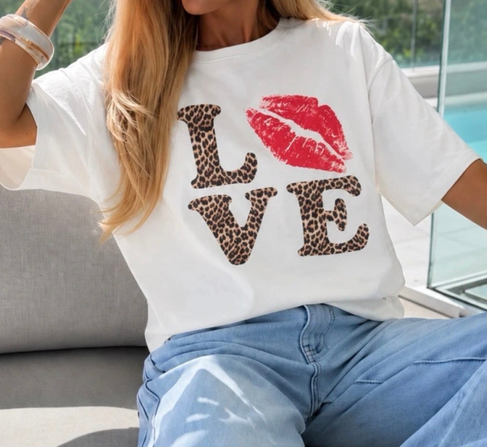 Tee Shirt Love Léopard