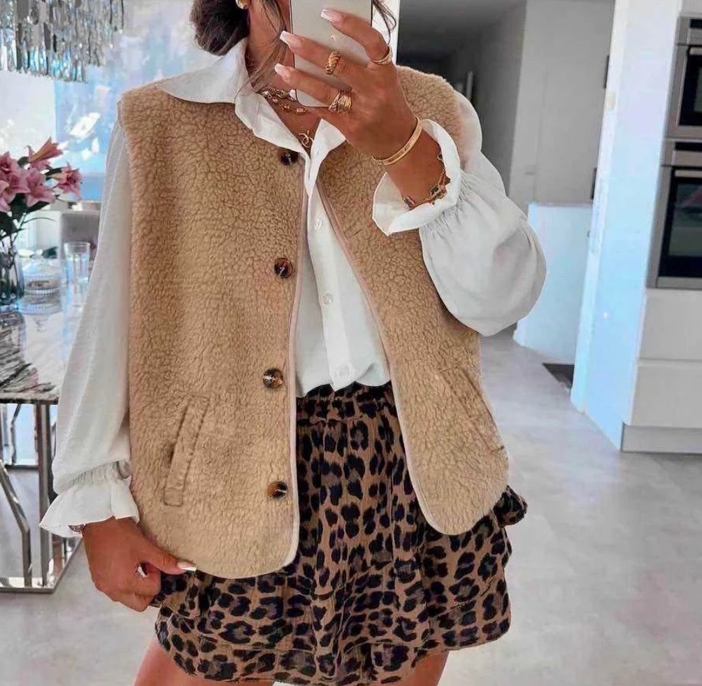 Gilet SM Boutons Camel