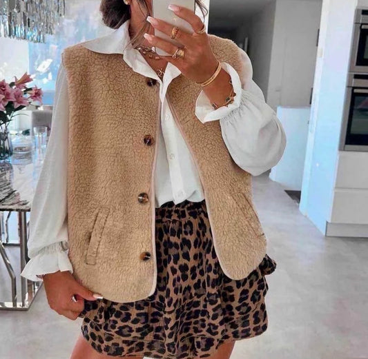 Gilet SM Boutons Camel