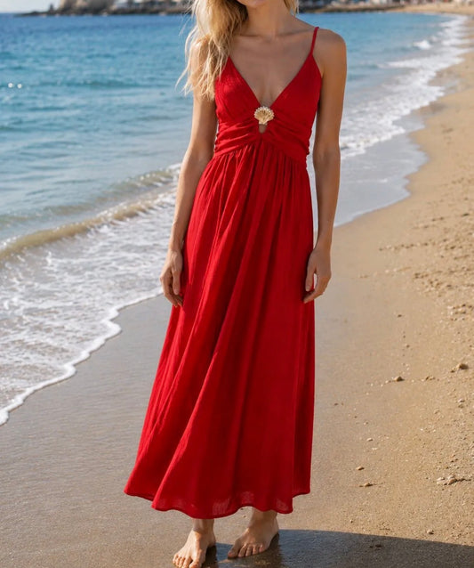 Robe longue Bijoux Rouge