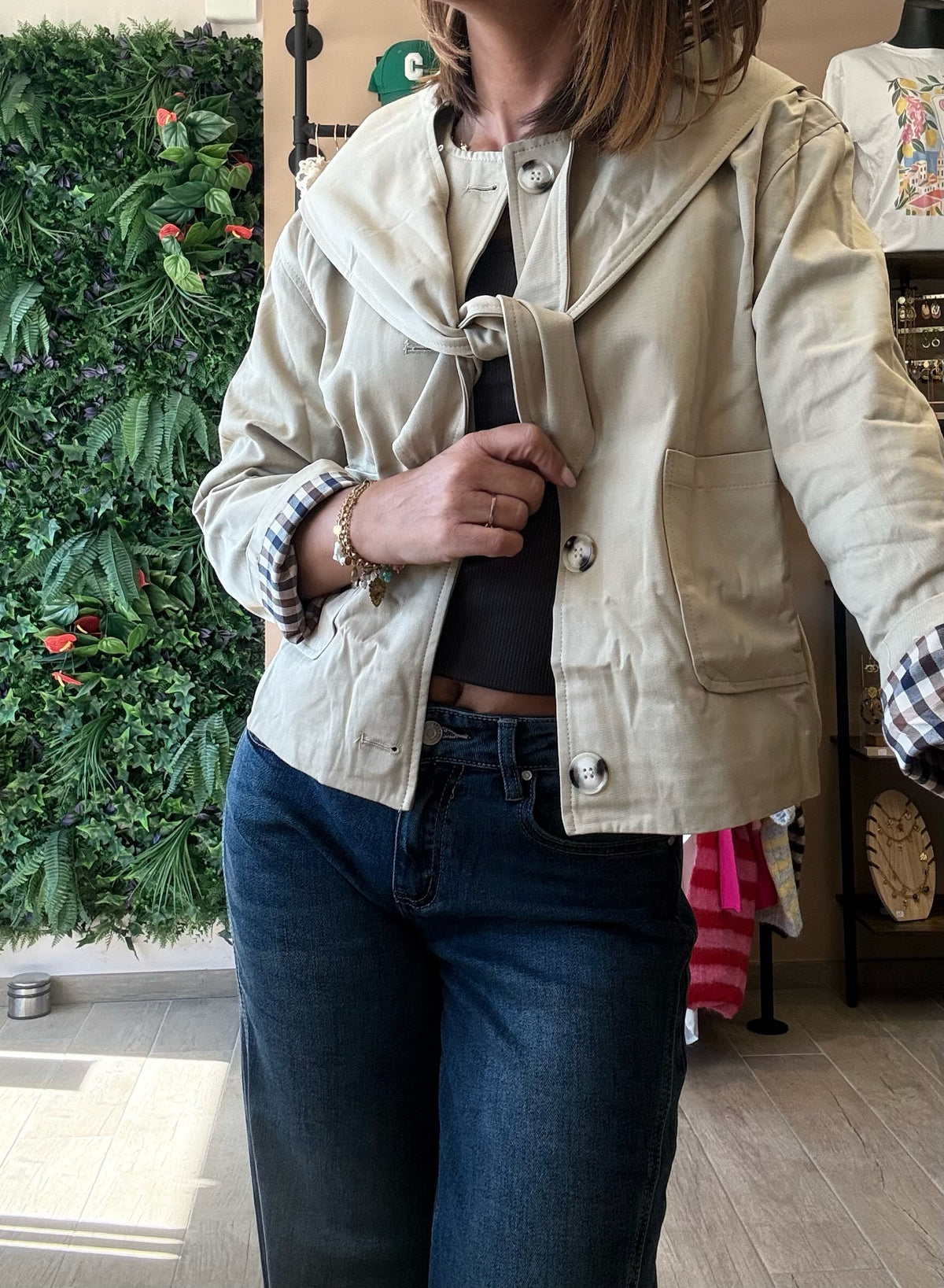 Trench court Beige/Capuche