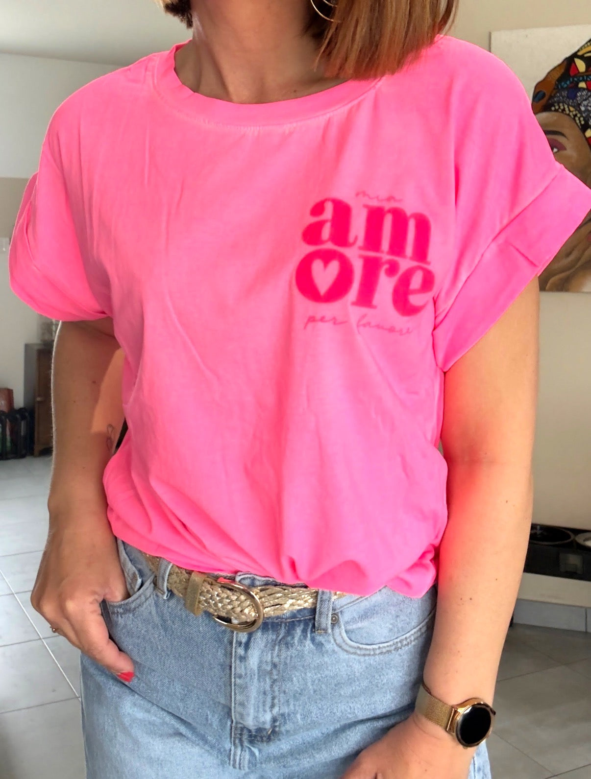 Tee Shirt Rose AMORE