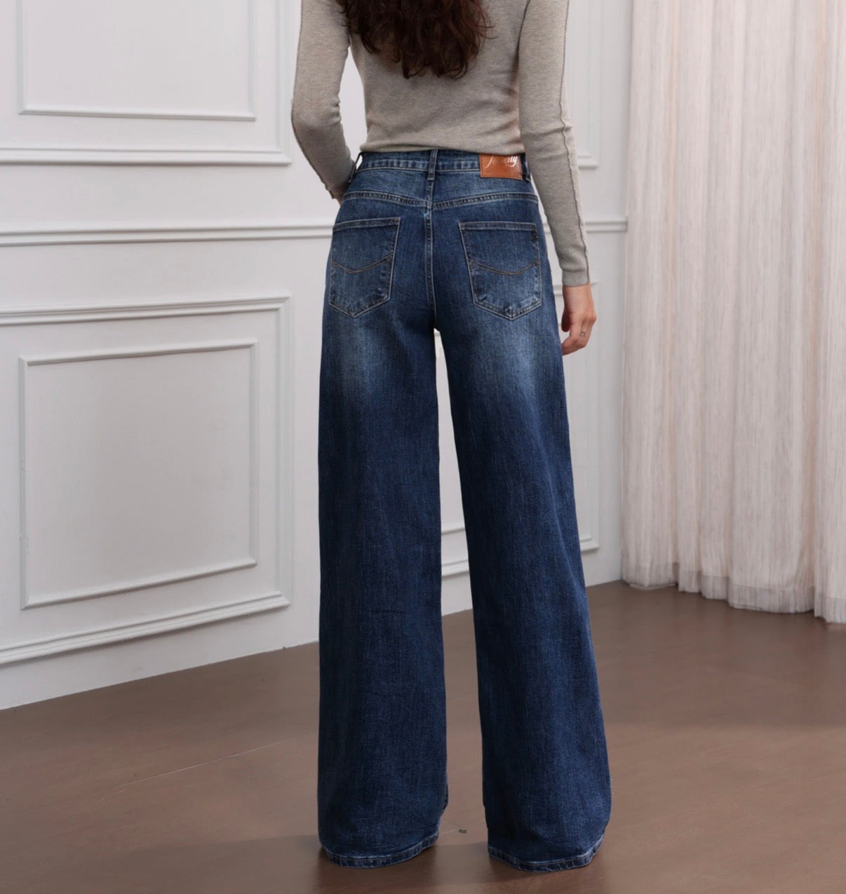 Jean Wideleg Bleu délavé