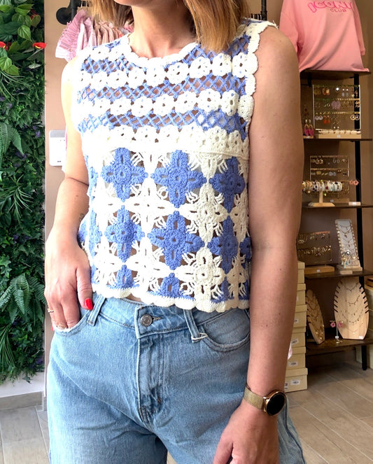 Top Elvianne Bleu