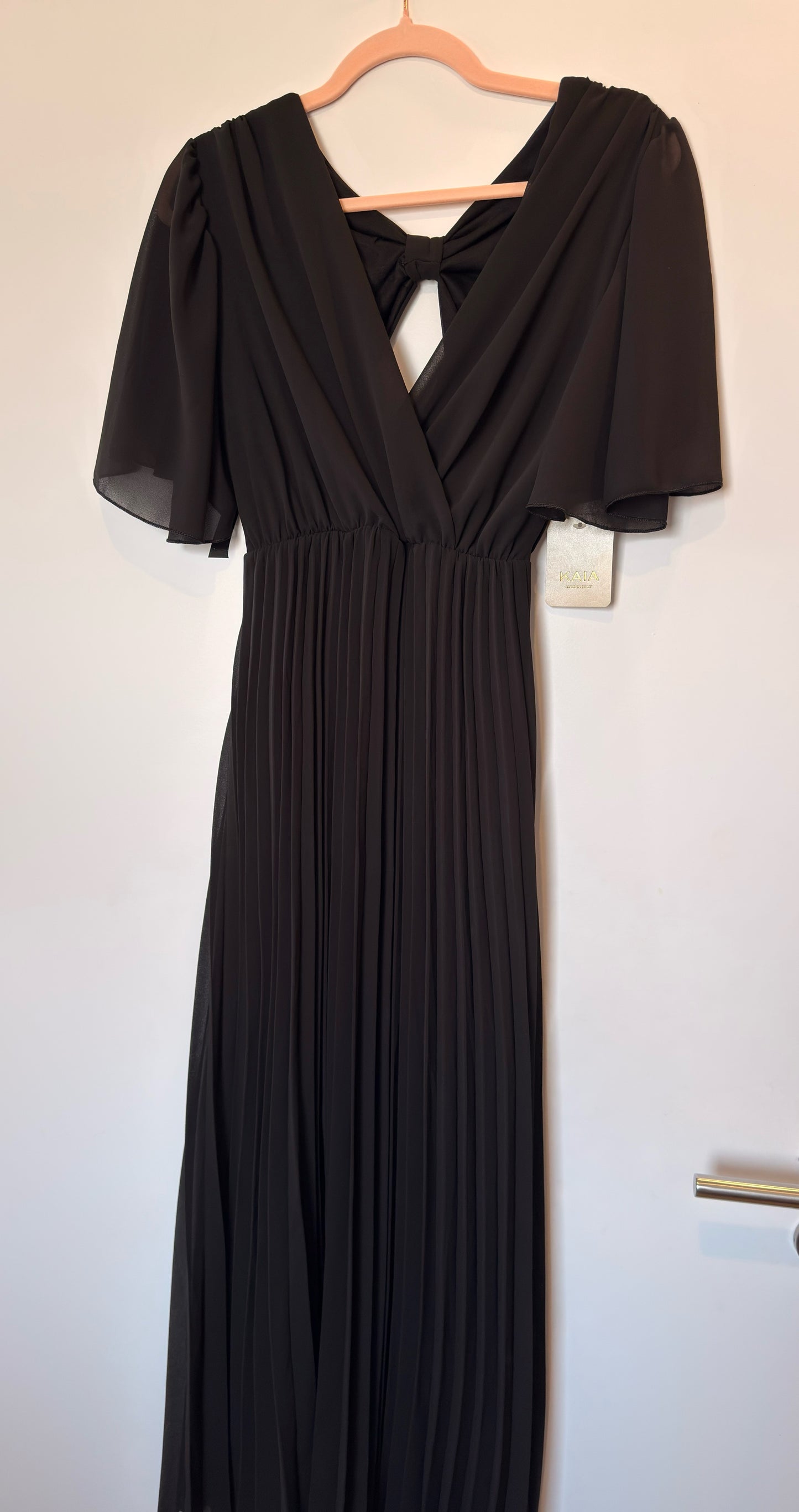 Robe Plissée Noeud Noir