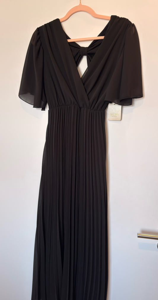 Robe Plissée Noeud Noir