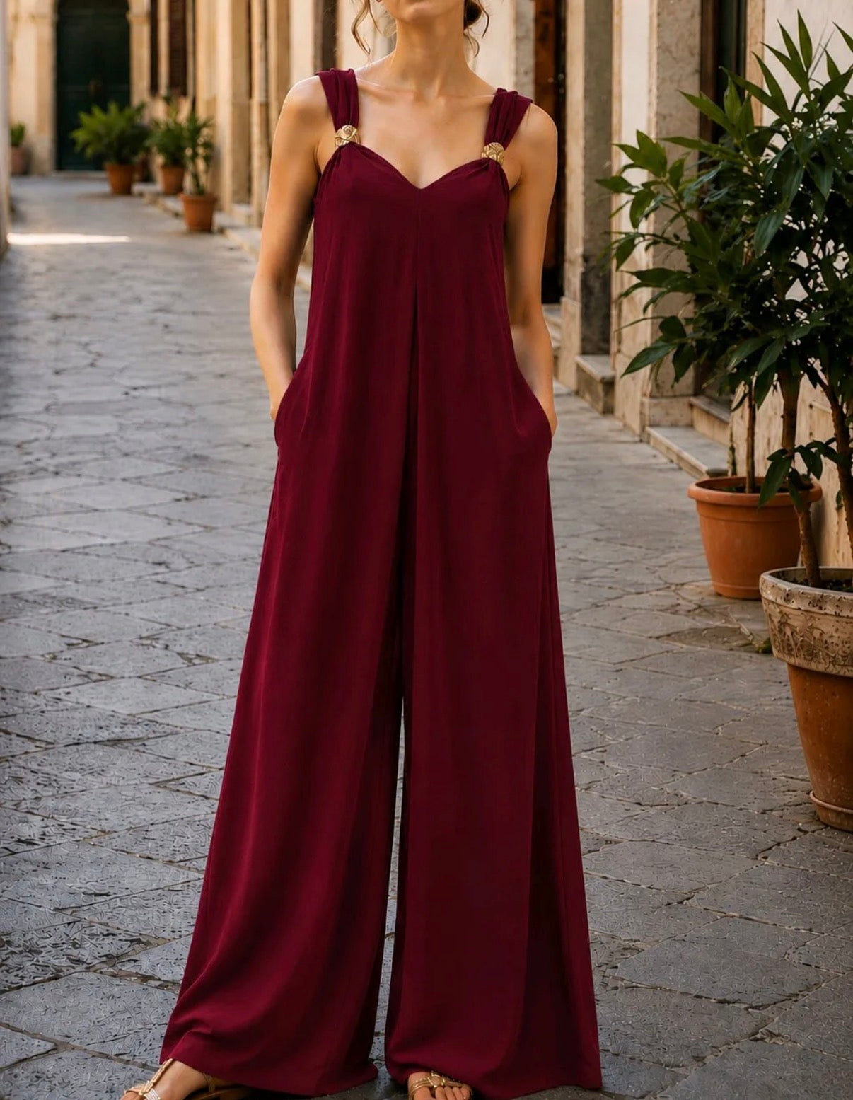 Combi-pantalon Bijoux Bordeaux