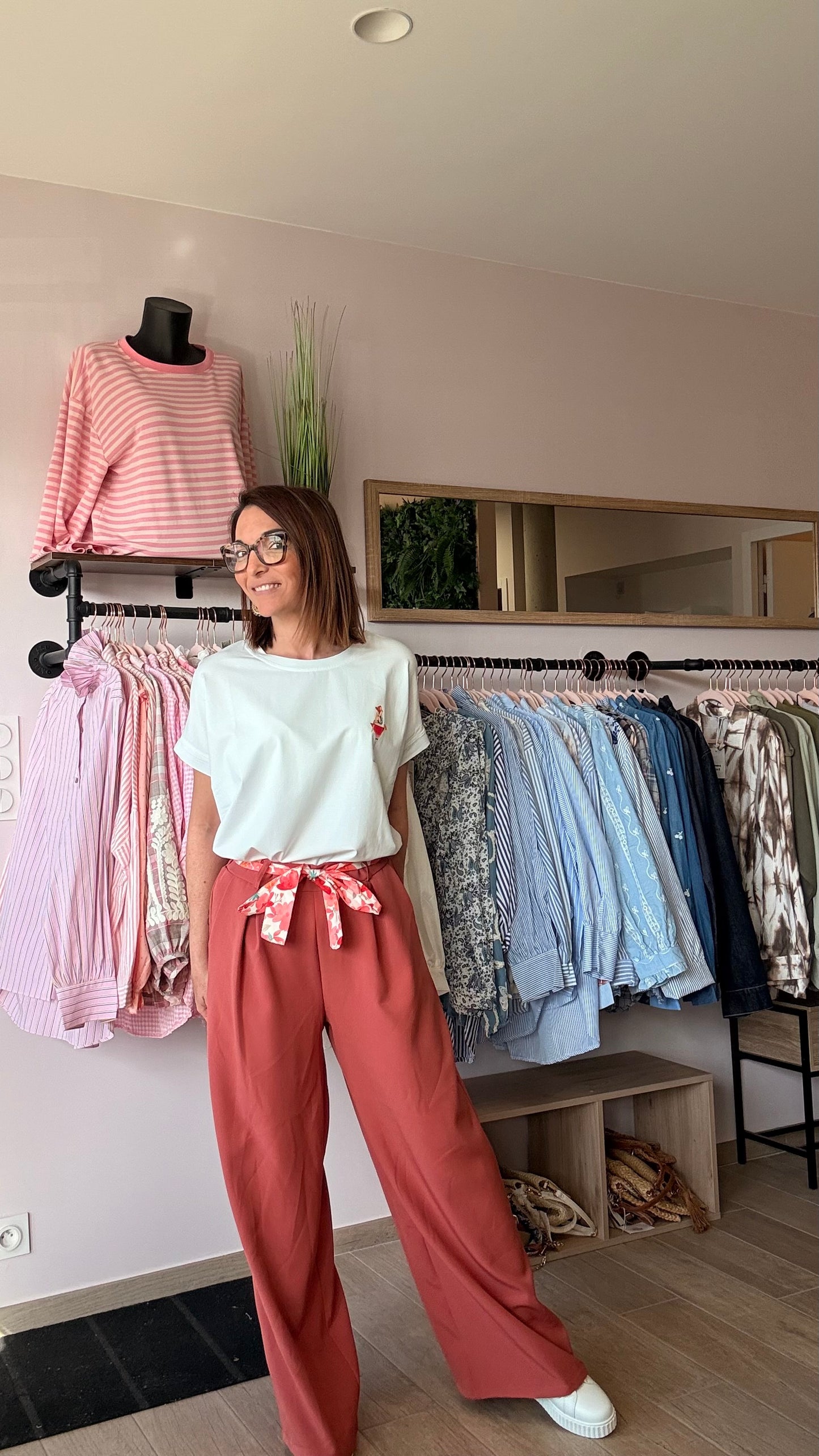 Pantalon Fluide Corail