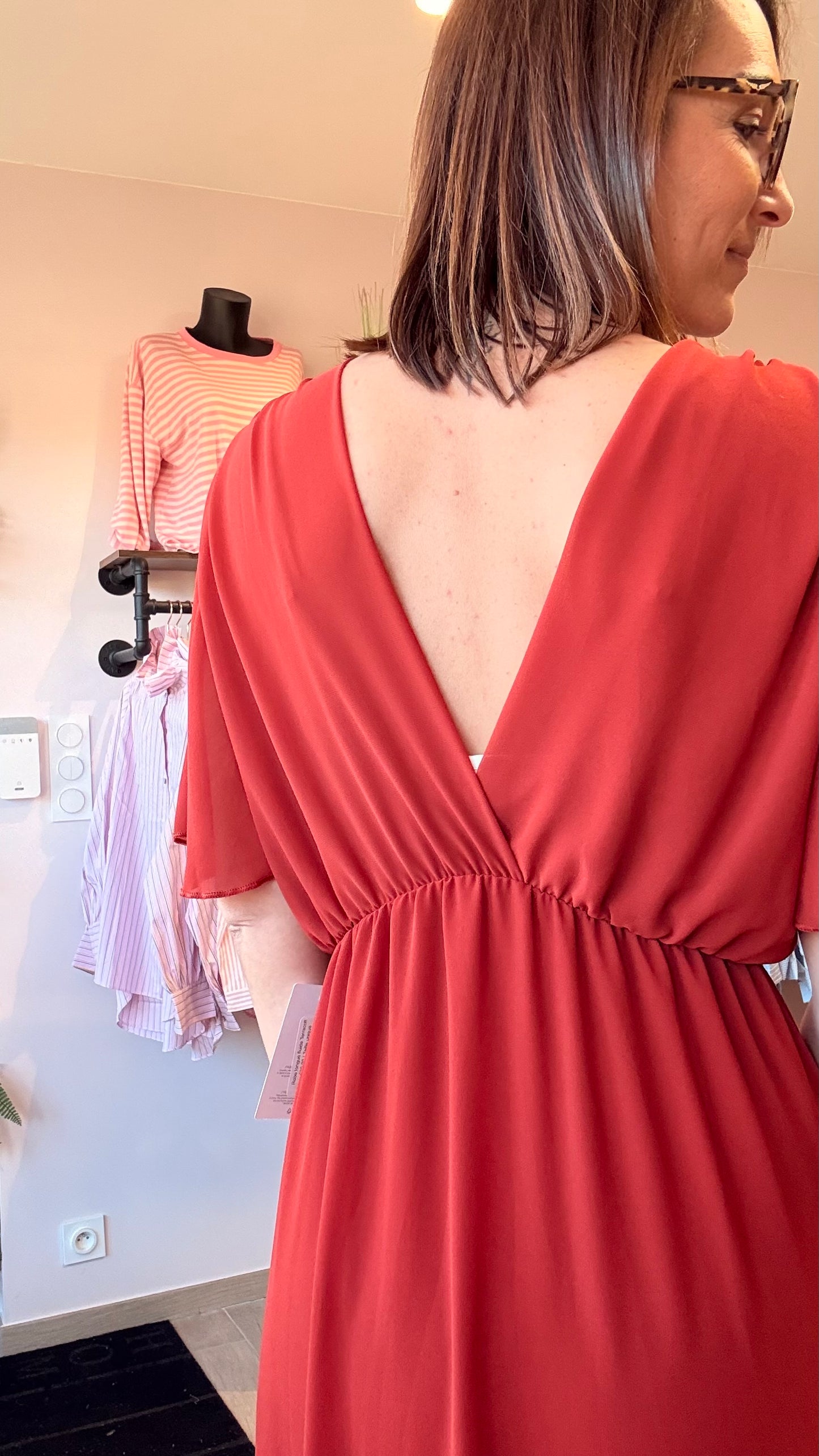Robe longue fluide Terracotta