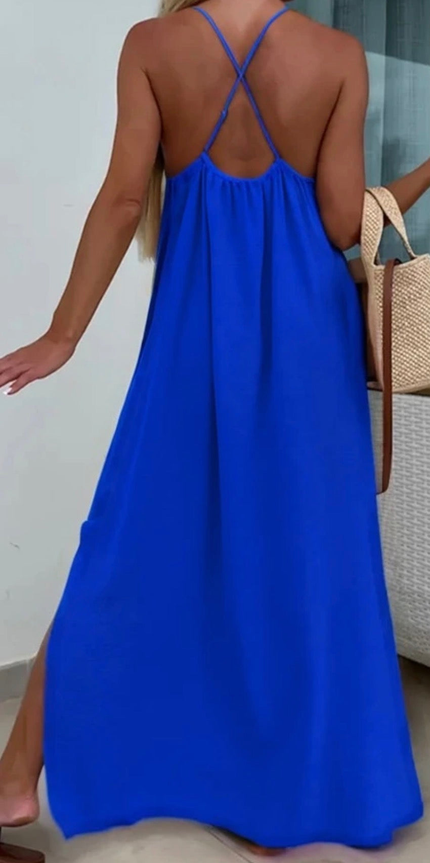 Robe longue Croisé Bleu roi