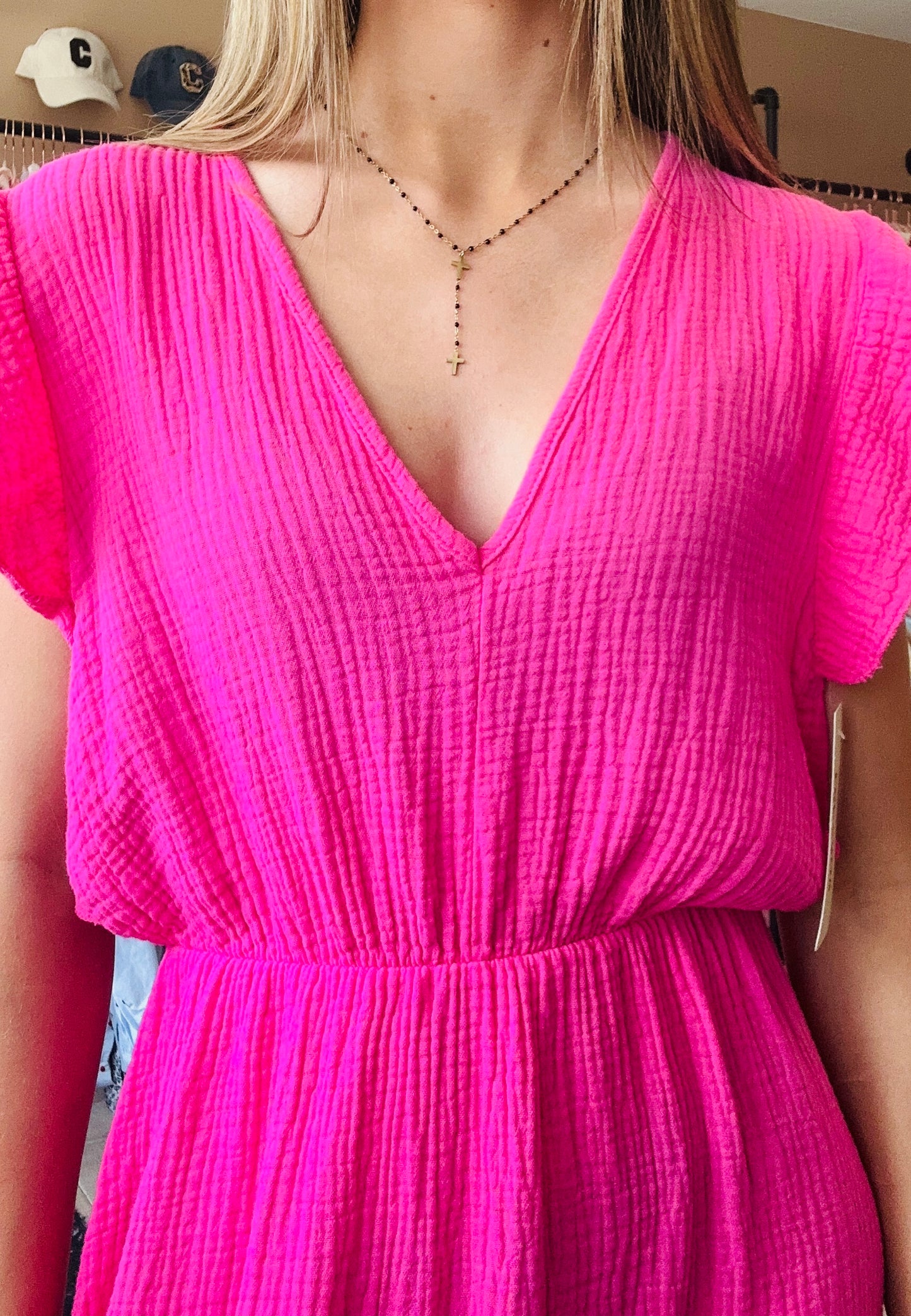 Robe Gaze de coton Fushia