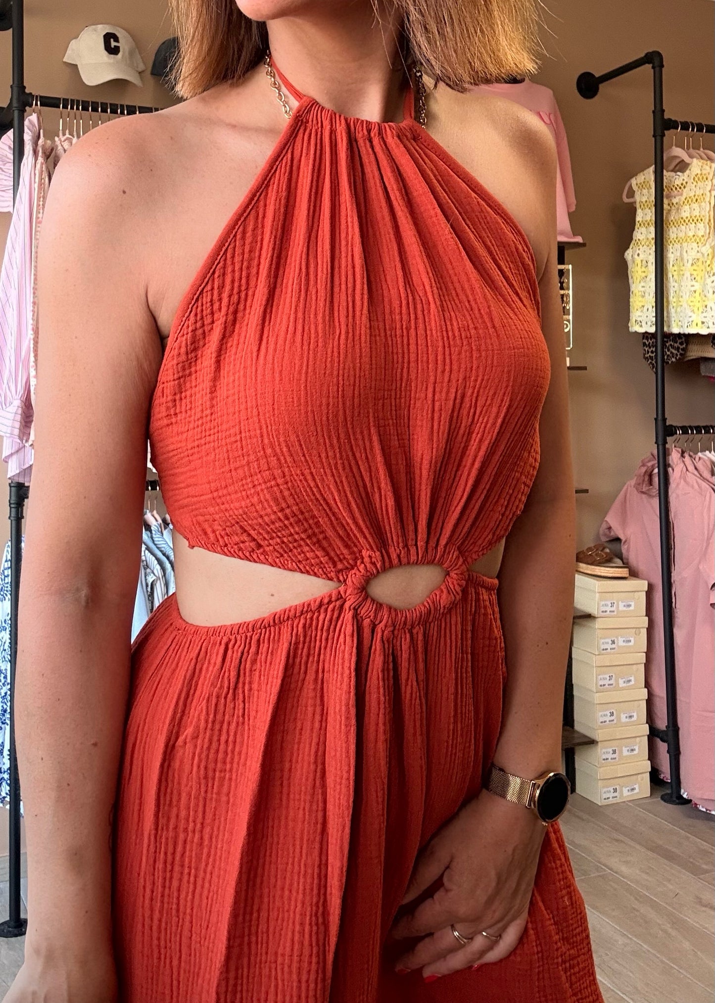 Robe ouverte Terracotta
