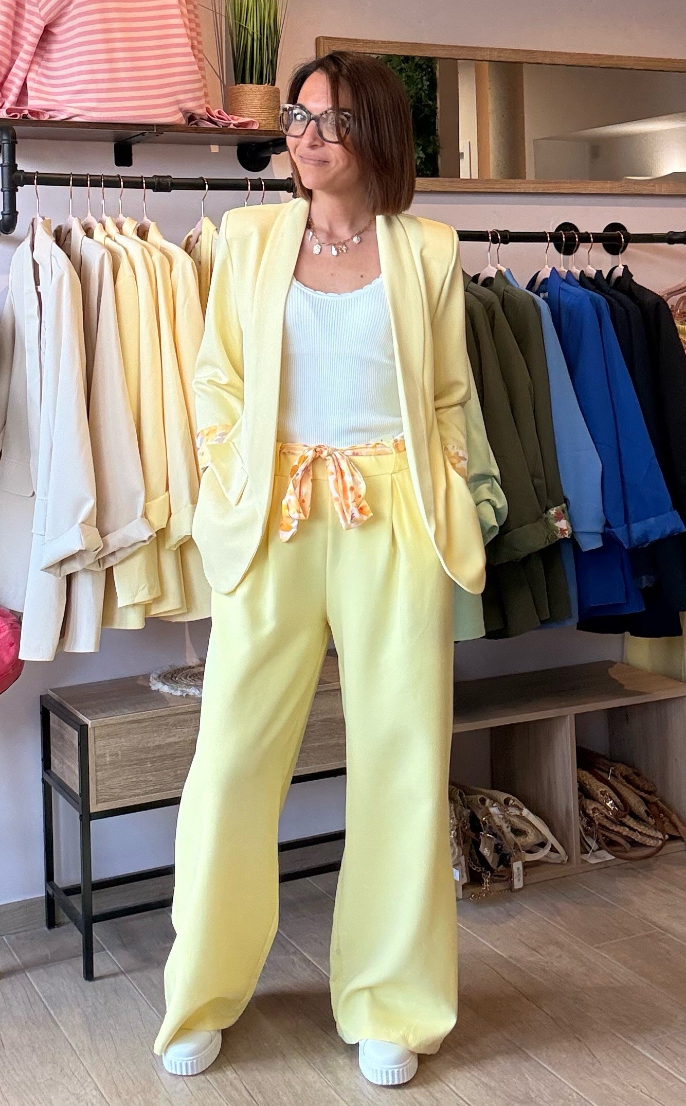 Blazer Jaune/Fleuri