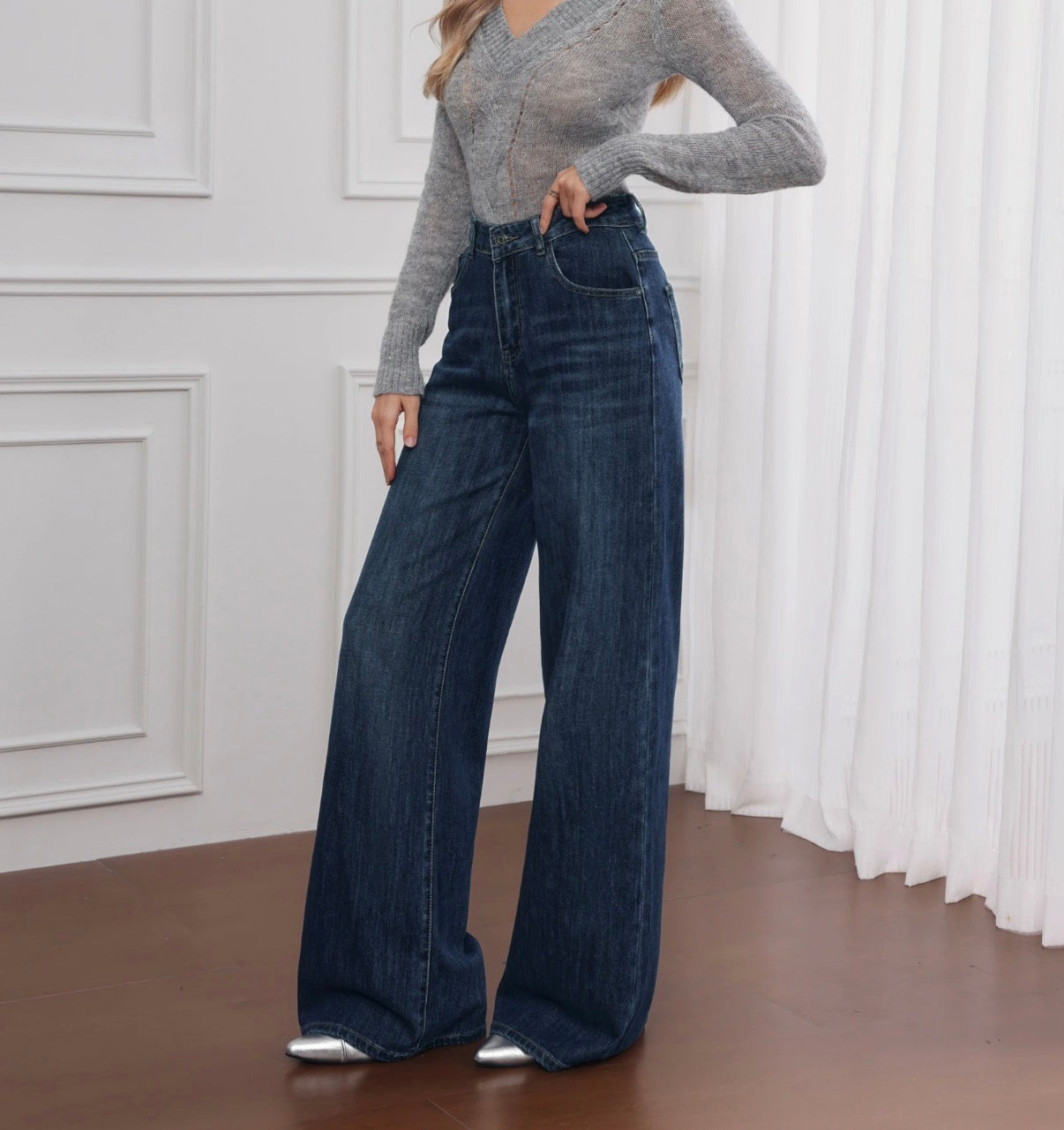 Jean Wideleg Bleu foncé